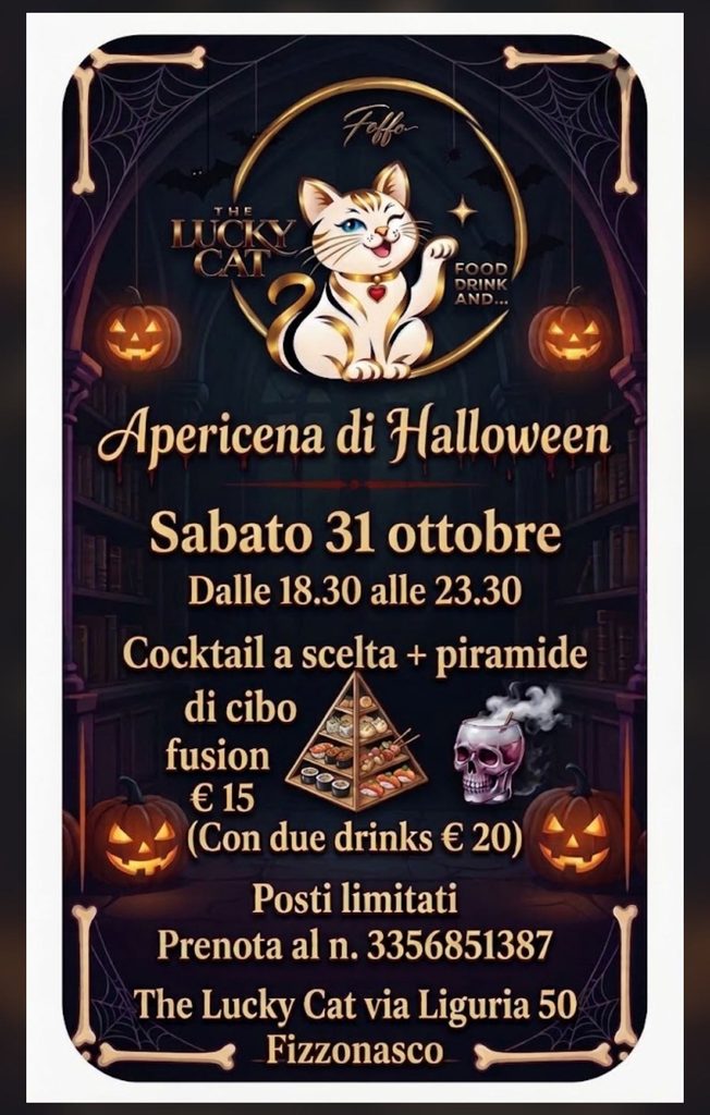 Promozione Halloween Apericena The Lucky Cat